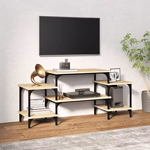 vidaXL Industrial Style TV Cabinet in Brown MDF, W/D/H: 117 x 35 x 52 cm – 2