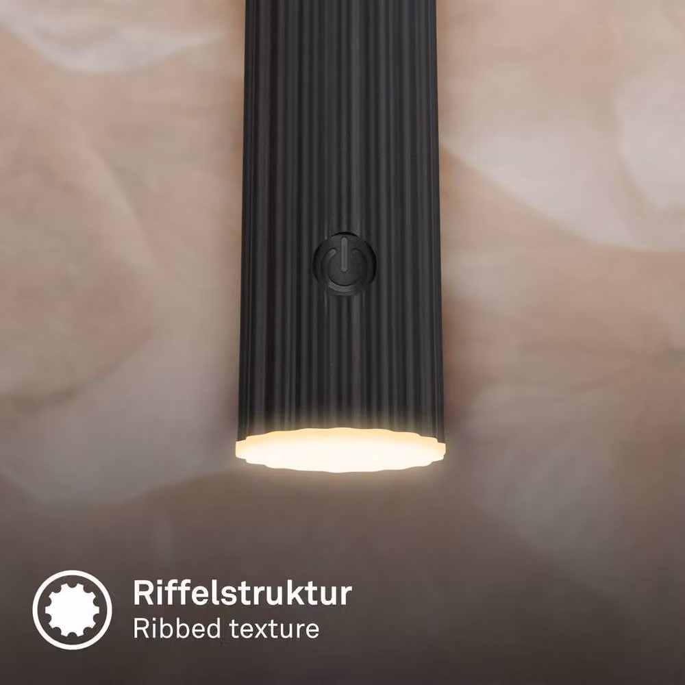 Briloner Rechargeable Black LED Pendant Ceiling Light, 3.5W, 280lm, 3000K, Dimmable and Height Adjustable – 3