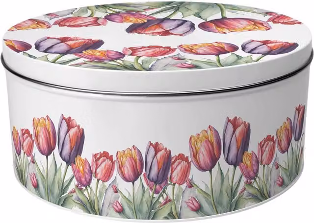 Purely Home Round Tulips Large Cake Tin, Multicoloured