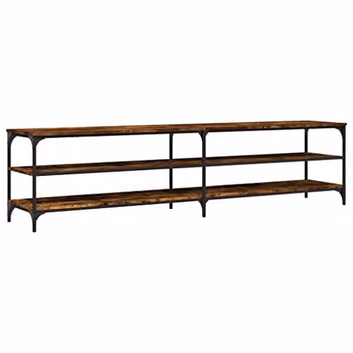 vidaXL Industrial Design TV Cabinet in Grey Sonoma and Brown, Made of Wood and Metal – 1