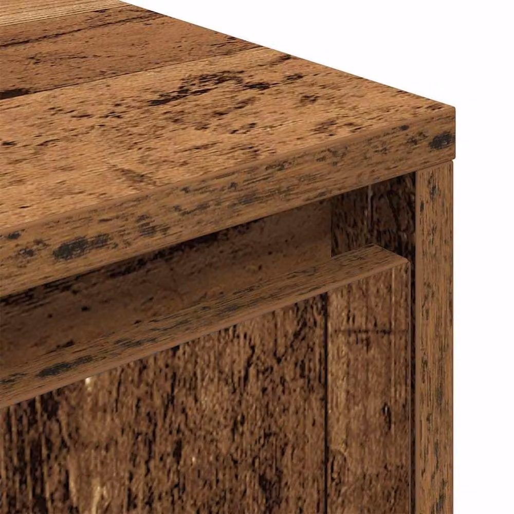 Berkfield Home Bedside Cabinet with Integrated LED Lights in Old Wood, W/D/H: 38 x 34 x 50 cm – 8