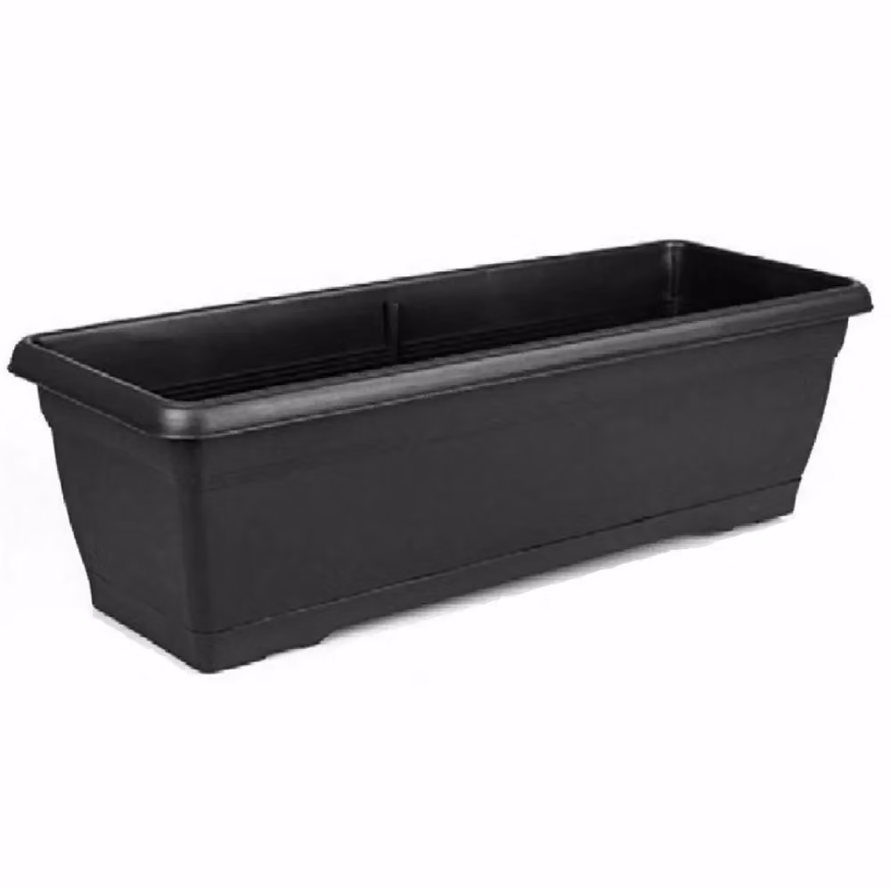 Gr8 Garden Set of 4 Black Plastic Trough Planters, 72 cm – 2