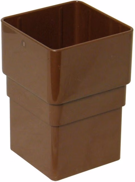 FloPlast 65mm Square PVC Plastic Pipe Coupling Socket in Brown and Grey