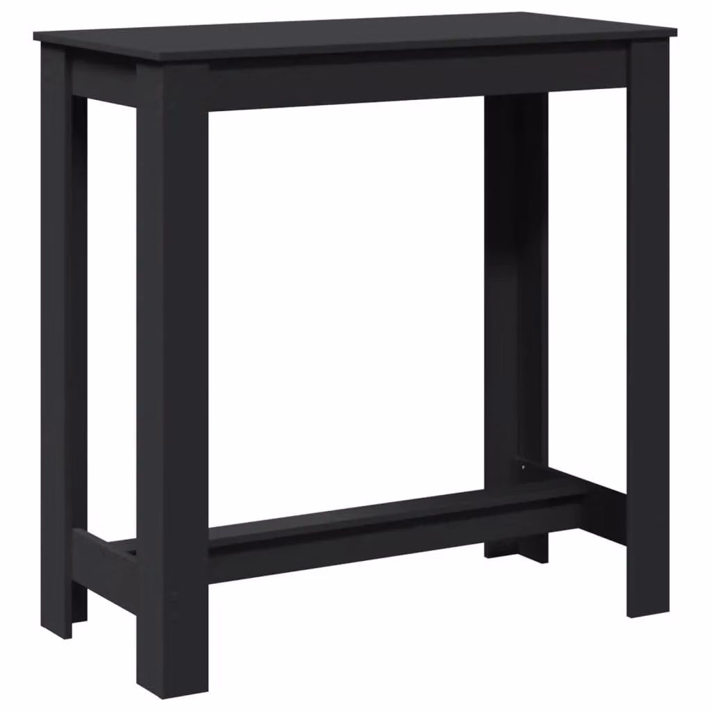 Berkfield Home Bar Table in Black Matt MDF, W/D/H: 102 x 50 x 103.5 cm – 2