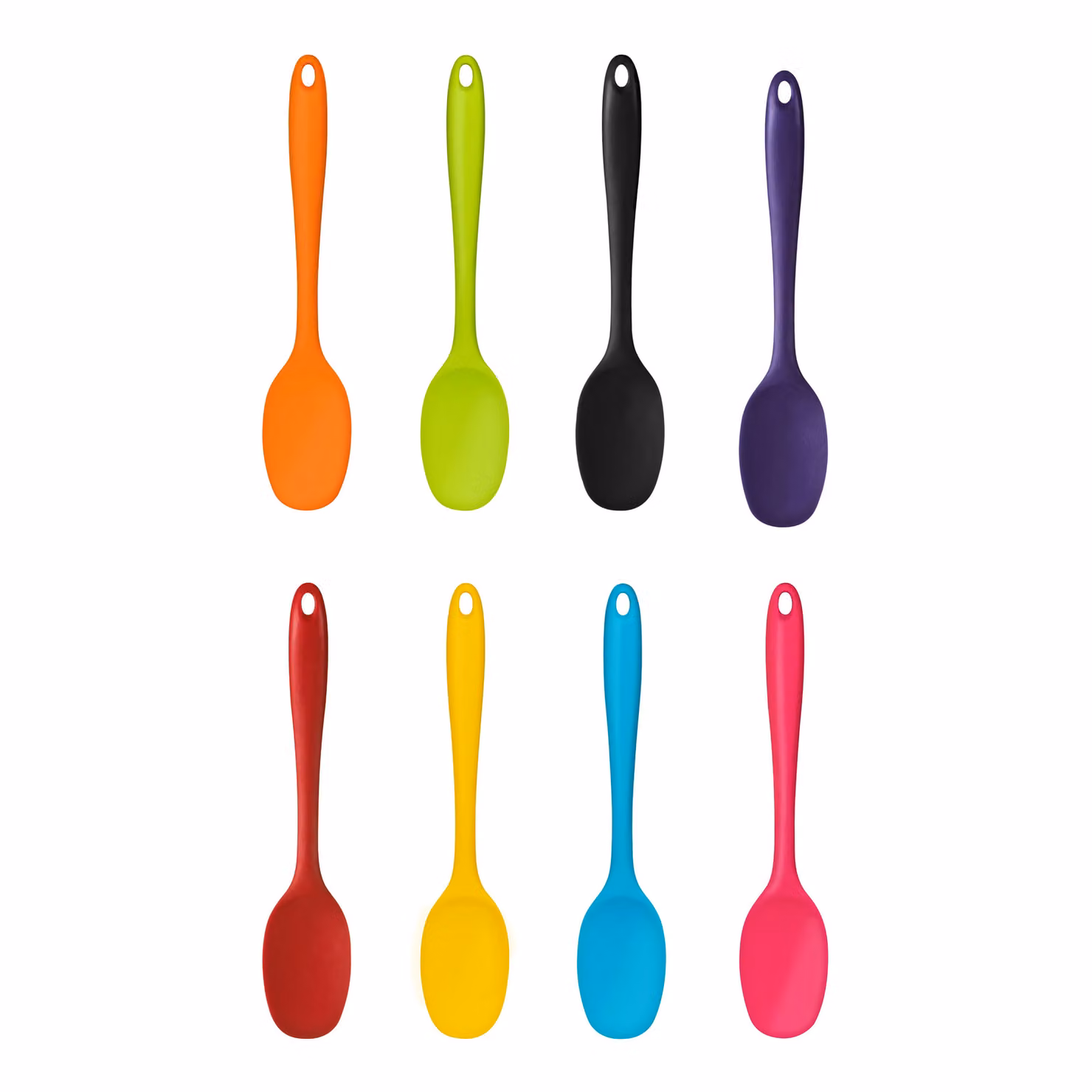 Orsina Heat-Resistant Silicone Cooking Spoon in Light Pink and Purple with Hanging Loop
