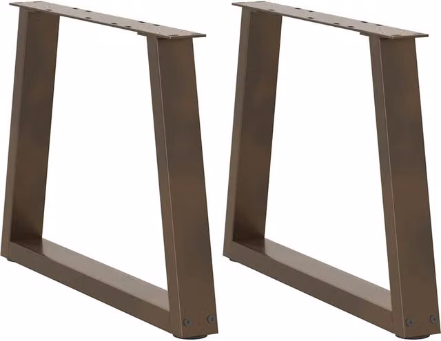 Berkfield Home V-Shape Dining Table Legs, 2 Pieces, Brown Steel, H: 70 cm, W: 42-43.3 cm – 1