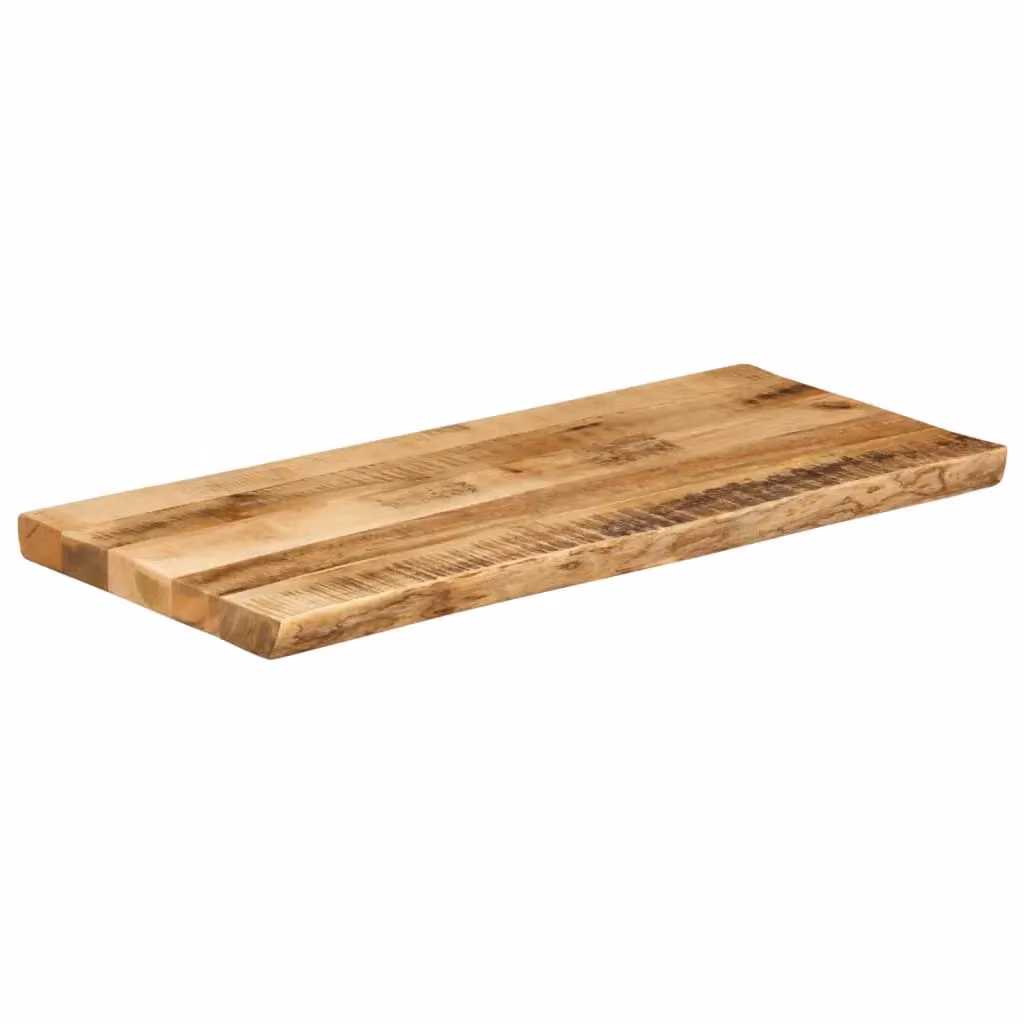 Berkfield Home Solid Wood Live Edge Mango Table Top, Brown, W: 90 cm, D: 40 cm, H: 2.5 cm – 2