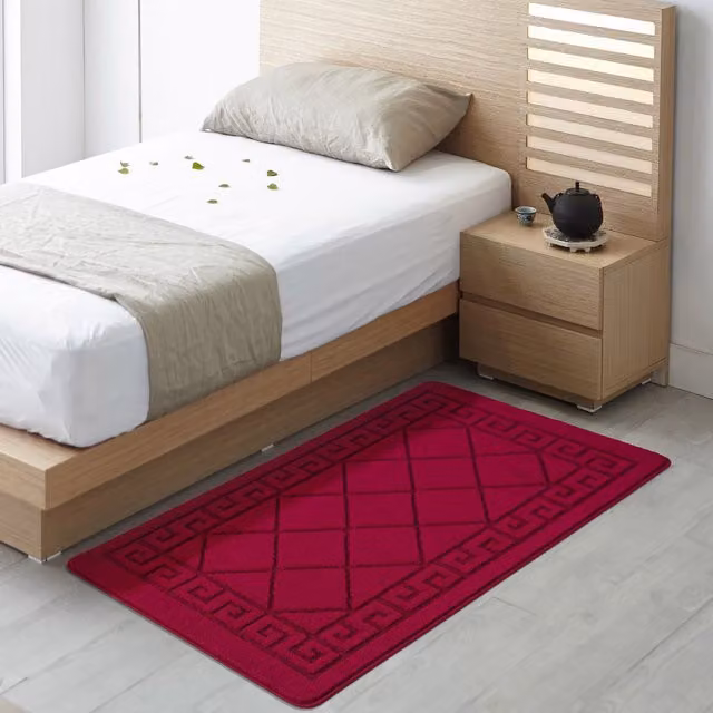Smart Living Tribela Non Slip Machine Washable Striped Door Mat, Red, W: 60 cm, D: 110 cm