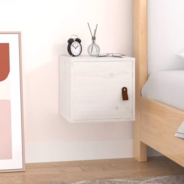 Berkfield Home White Rustic Solid Wood Pine Wall Cabinet W/D/H: 31.5 x 30 x 30 cm