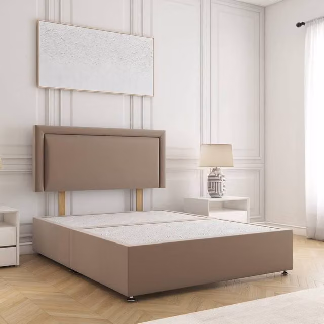 BSSPOKE Ella Super King Divan Bed with 24 inch Plush Velvet Headboard in Bronze
