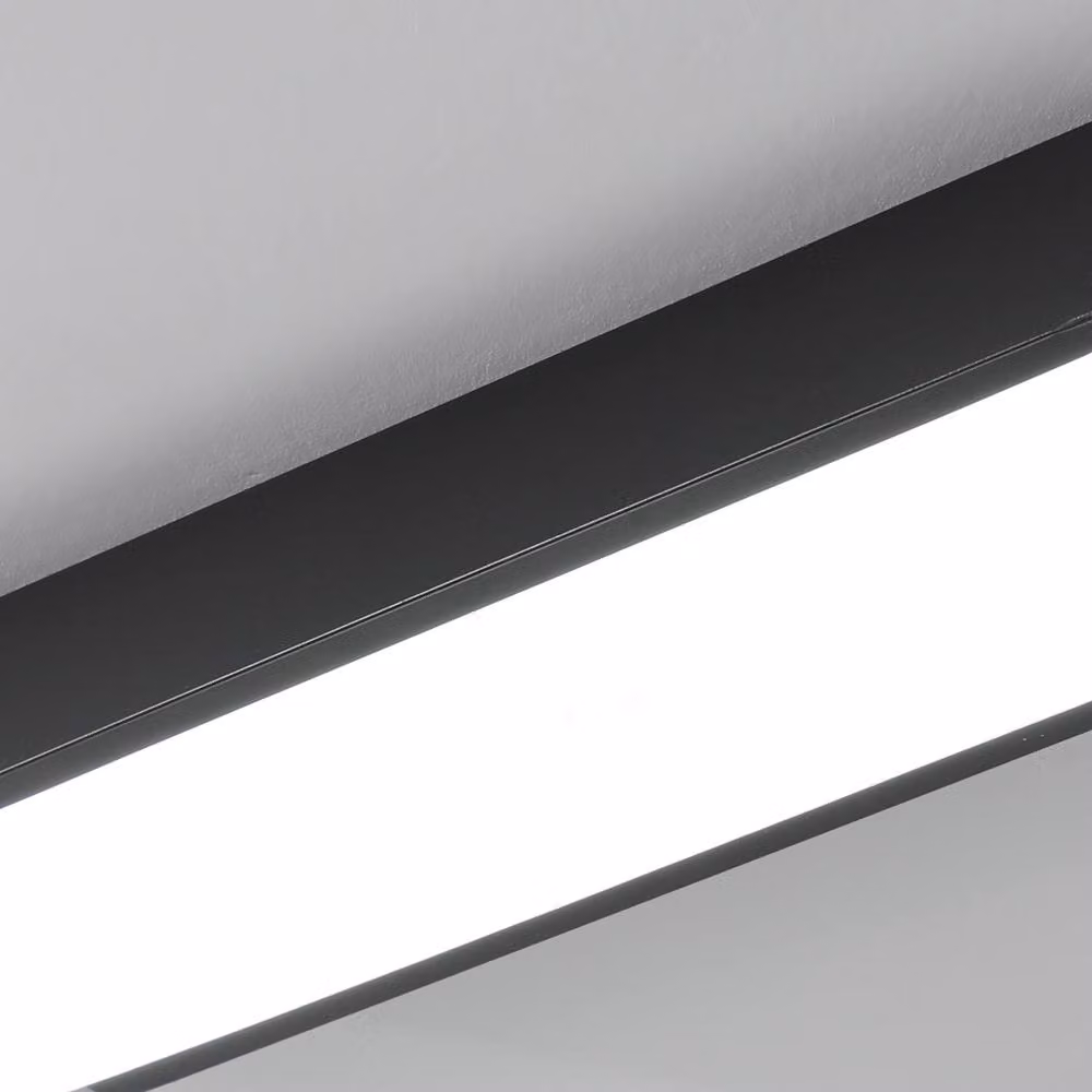 NIVOR Modern Rectangular LED Flush Mount Ceiling Light in Black with Cool White Light – 4