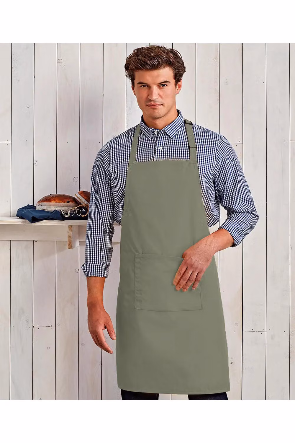 Premier Women's Bip Apron with Pocket in Grey – 2