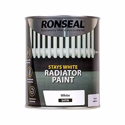 Ronseal One Coat Gloss Radiator Paint White 0.75 l