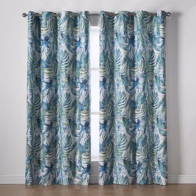 Luxury Living Mala Room Darkening Ring Top Curtains in Green, Width: 168 cm, Drop: 229 cm – 1