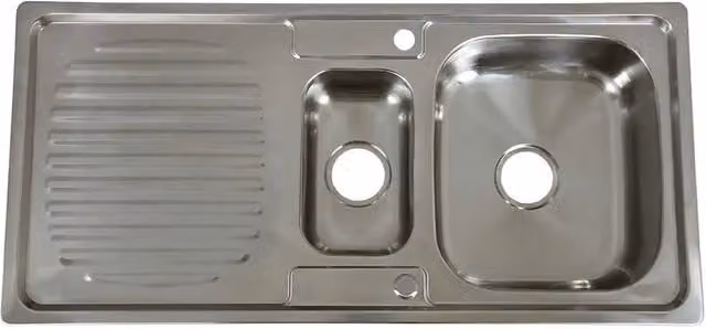 KuKoo Reversible Undermount Stainless Steel Kitchen Sink in Silver