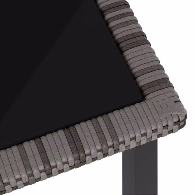 Berkfield Home Grey Poly Rattan Garden Dining Table W/D/H: 70 x 70 x 73 cm – 1