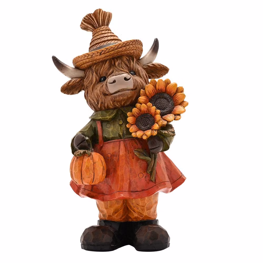Country Living Highland Cow with Sunflowers Multicolour Tabletop Decoration – 2