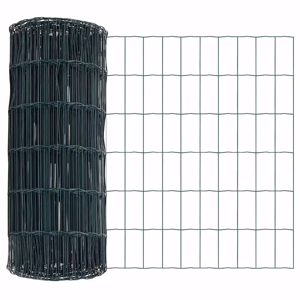 Berkfield Home Green Euro Fence with 7 Spike Posts, Galvanised Steel, W: 10 m, H: 0.8 m – 5