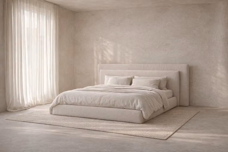 Tommy Franks Cuba King Size Upholstered Bed with Lift Up Storage Base in Beige