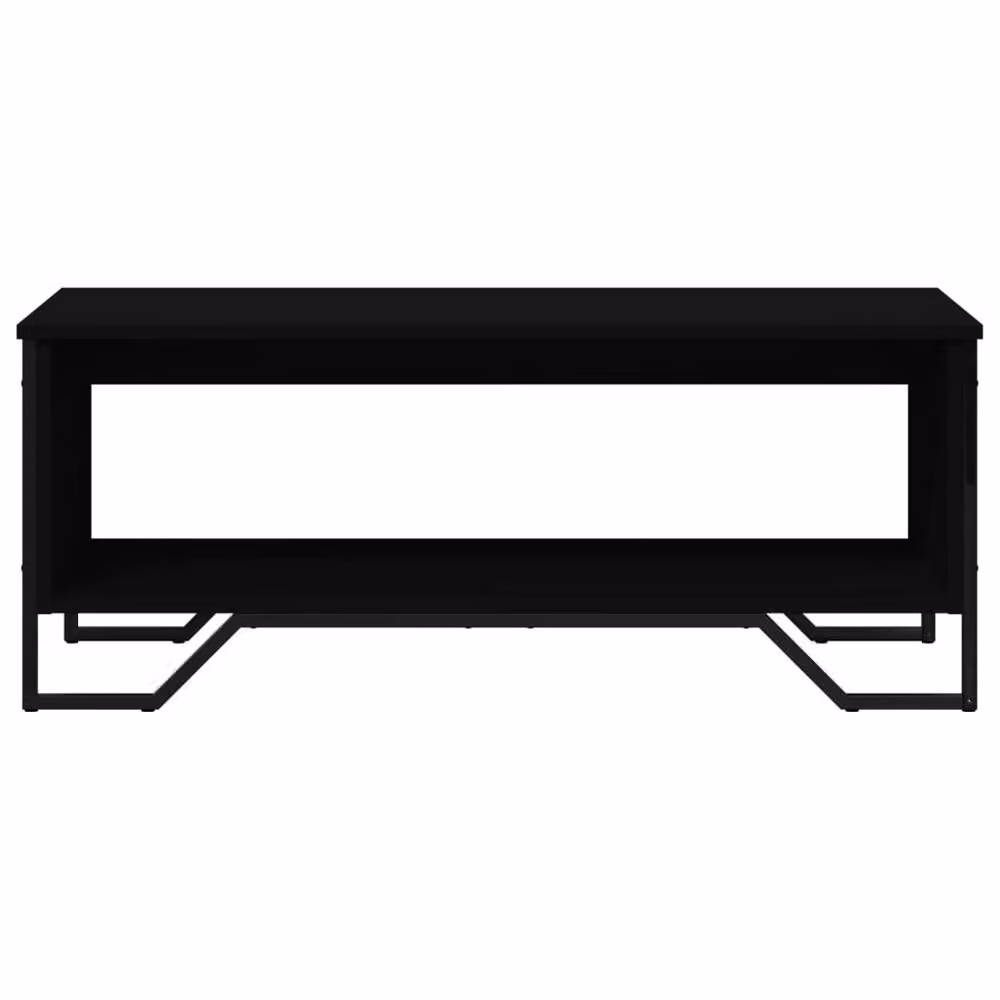Berkfield Home Modern Black Rectangular Coffee Table in Matt MDF, W/D/H: 100 x 51 x 40 cm – 4