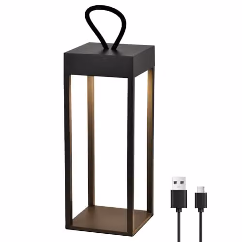 Harper Living Rechargeable LED Outdoor Light, Dimmable Warm White 170 Lumens, IP54 Rated, Black