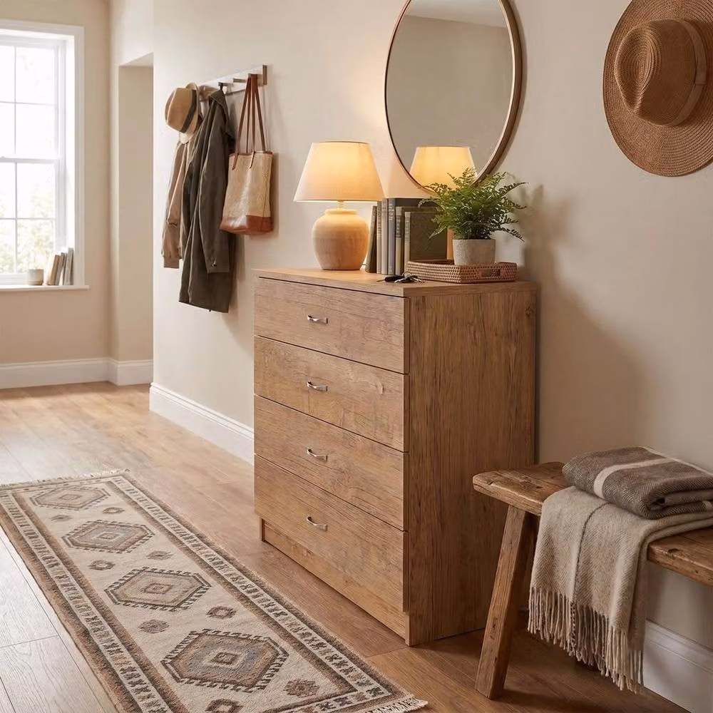 NESTLUNE 4 Drawer Chest of Drawers in Natural Oak – 3