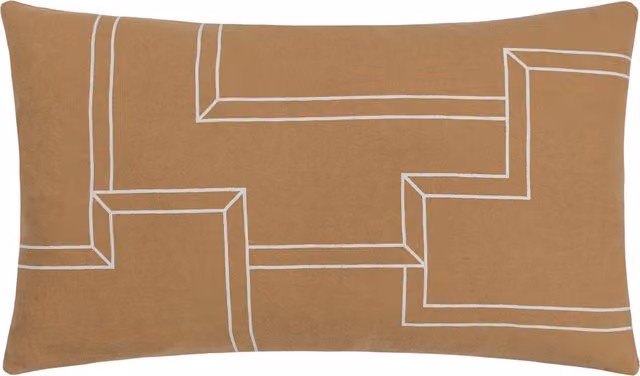 Make It A Home Marzena Geometric Rectangular Cotton Cushion in Brown