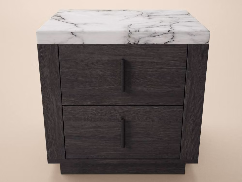 Solace+Co Marcel Modern Bedside Table in Brown Walnut – 2
