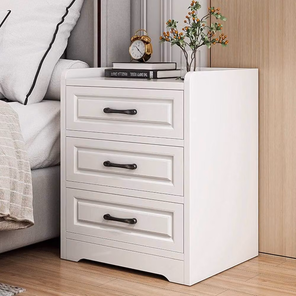 EONLION 3 Drawer Wooden Bedroom Bedside Cabinet in White – 3