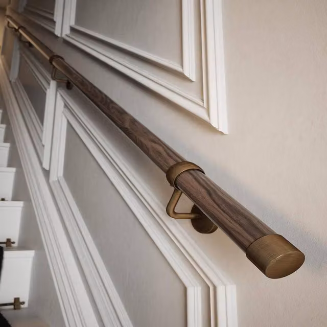 Rothley Ebony Wood Premium Easy Install Indoor Wooden Stair Handrail Kit, 3.6m, Brown – 1