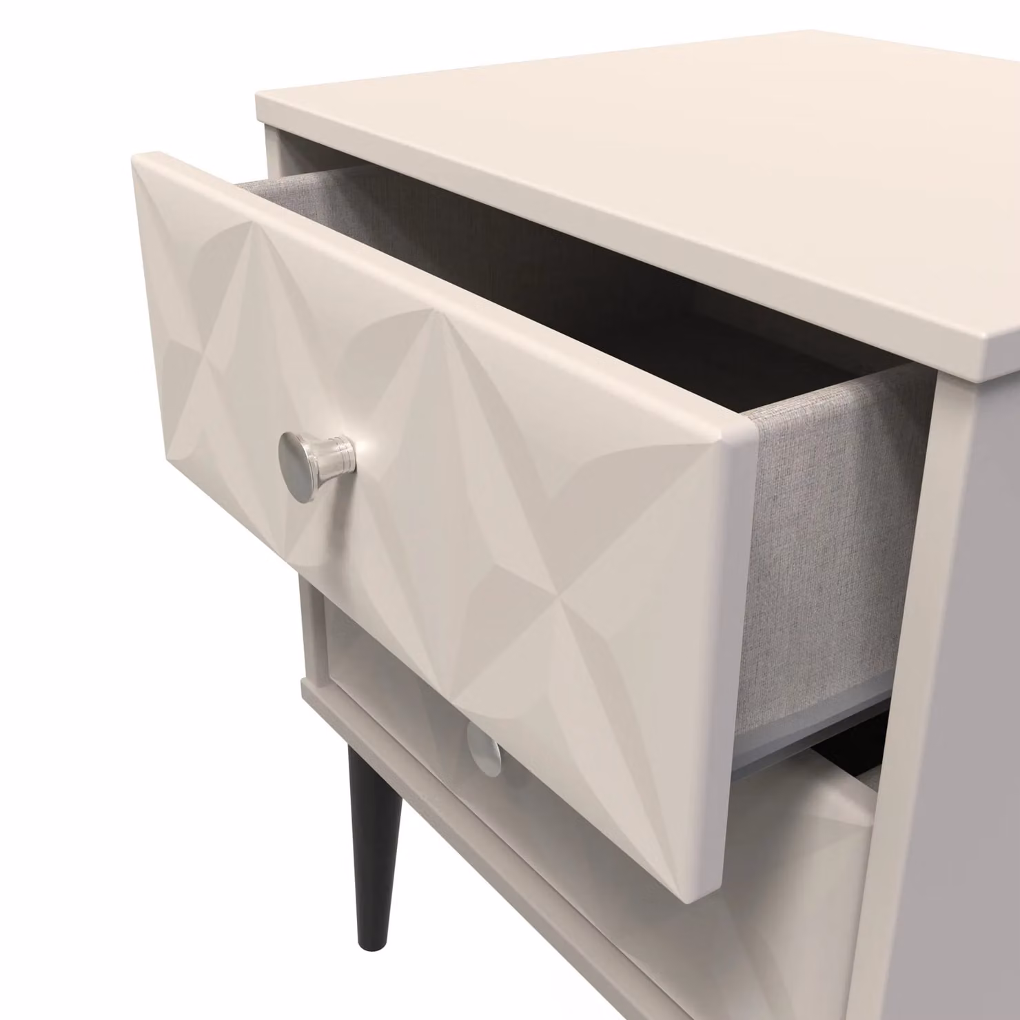 Ready Assembled 2 U Toledo 2 Drawer Bedside Cabinet in Taupe – 2