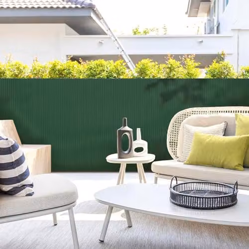 True Products Artificial Bamboo PVC Garden Fence Privacy Screening, Green, W: 400 cm, H: 200 cm – 4