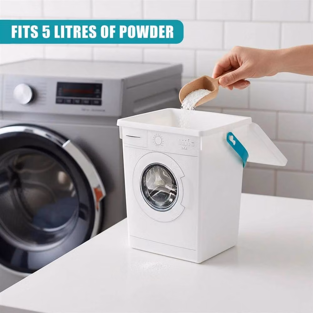 NESTLUNE White Laundry Powder Storage Box and Washing Machine Shaped Tablet Organiser – 2