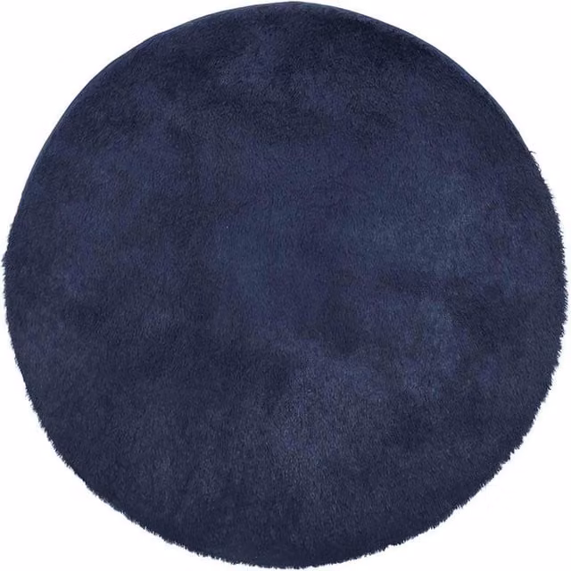 Berkfield Home NAVARRA Shaggy High Pile Rug, Navy Blue, W/D: 160 x 160 cm