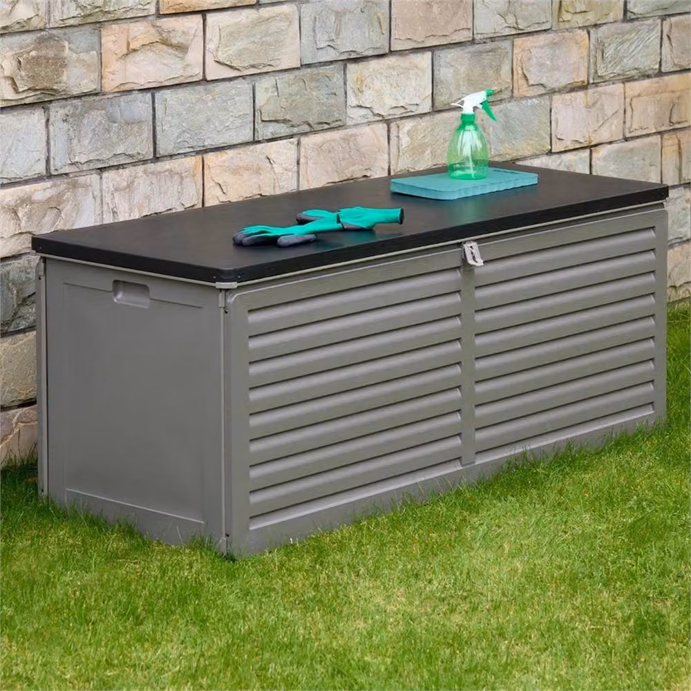 Nordara 390L Large Capacity Waterproof Utility Storage Chest Organiser in Grey, W/D/H: 100 x 15 x 15 cm – 2