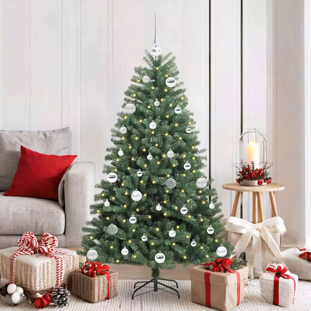 Berkfield Home Realistic Artificial Hinged Christmas Tree, Green, Height: 150 cm – 2