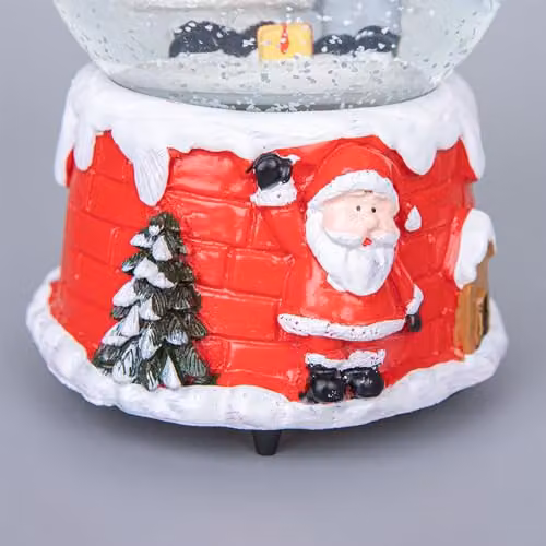 SHATCHI Musical Christmas Snowglobe with Santa Scene, Multicolour, W/D/H: 10 x 10 x 15 cm – 3