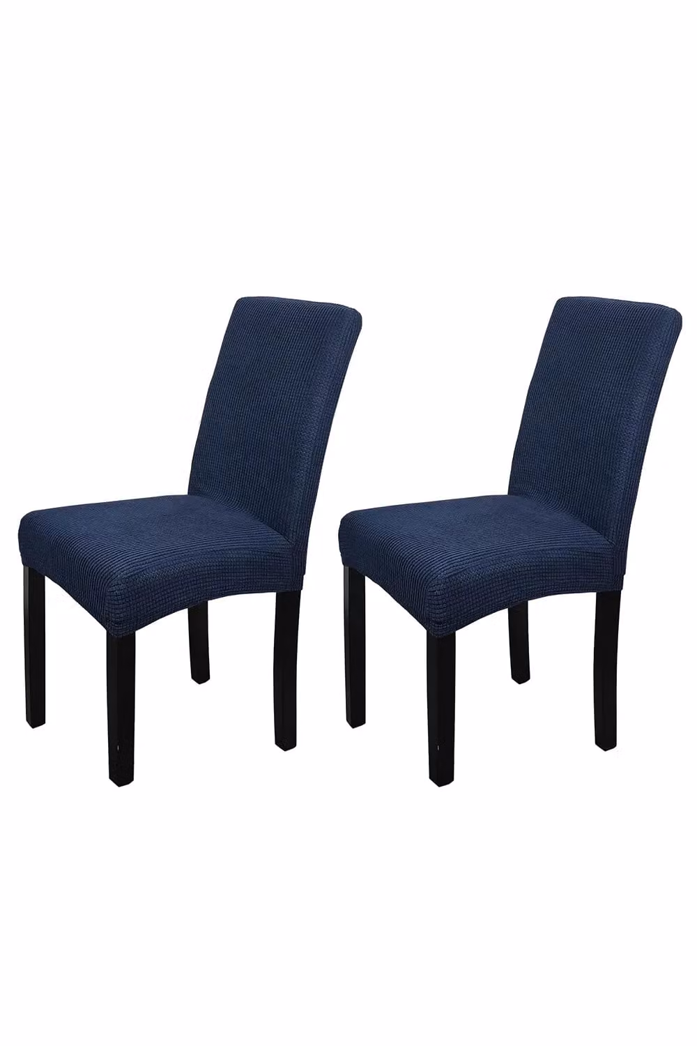 Neel Blue Velvet Dining Chair Slipcovers, Spandex Stretch Chair Covers in Navy Blue – 4