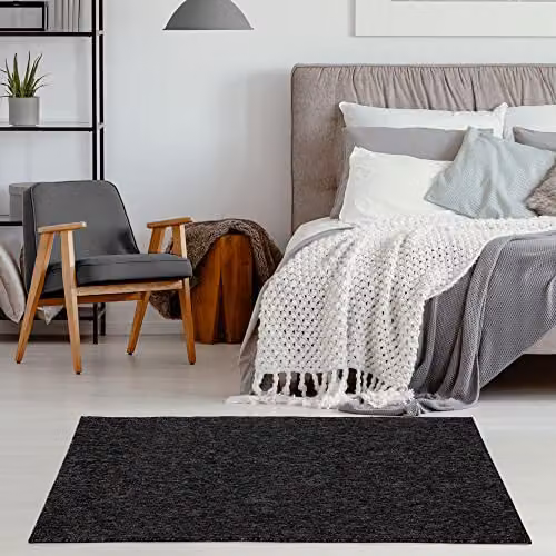 THE RUGS Flex Collection Modern Low Pile Area Rug, Grey, W: 80 cm, L: 150 cm – 4