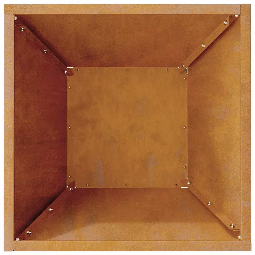 Berkfield Home Garden Bowl Planter in Grey Weathering Steel, W/D/H: 35 x 35 x 15 cm – 3