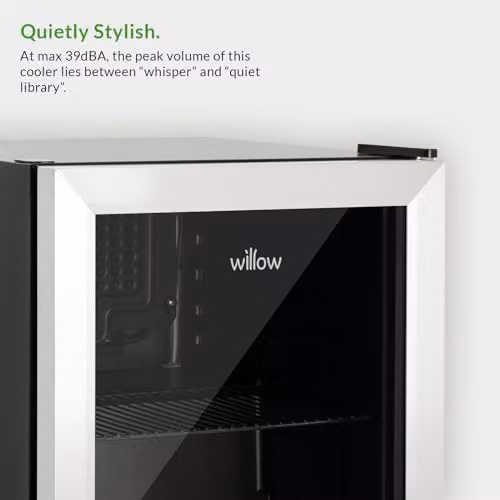 Willow WBC48SS 48L Table Top Beverage Cooler in Silver Stainless Steel with Triple Glazed Glass Door and Adjustable Thermostat, W/D/H: 43.0 x 47.5 x 51.0 cm – 4