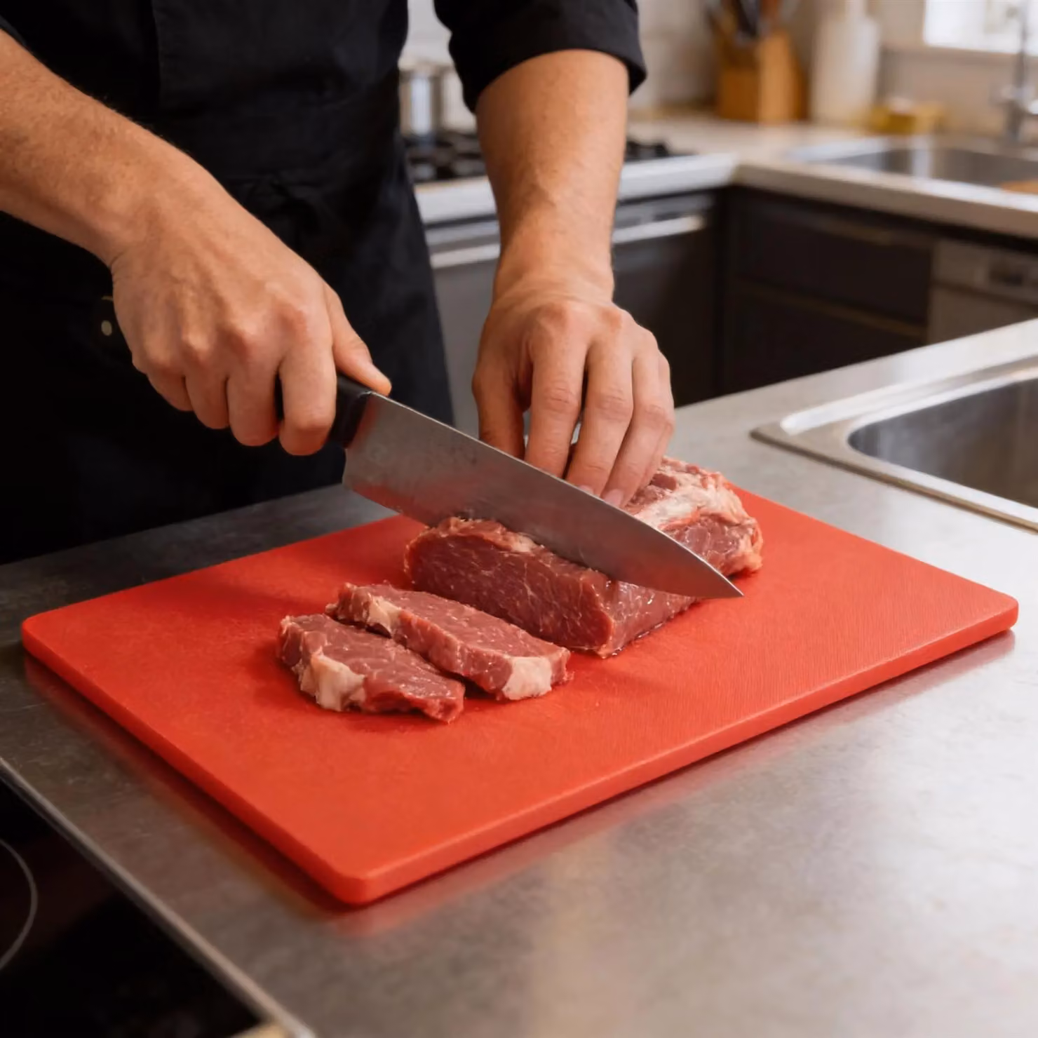 Argon Tableware Red Plastic Rectangular Chopping Board, W: 45 cm, D: 30 cm – 5