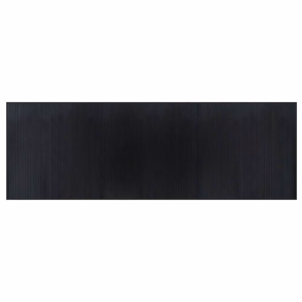 Berkfield Home Rectangular Bamboo and Polypropylene Rug in Black, W: 100 cm, D: 300 cm – 3