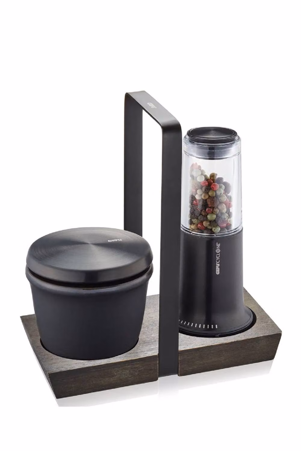 Gefu X-Plosion Acacia Wood Stand with Stainless Steel Handle, Brown, Size M – 2