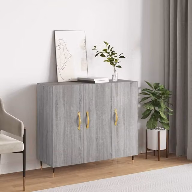 Berkfield Home Grey Sonoma Sideboard W/D/H: 90 x 34 x 80 cm – 1