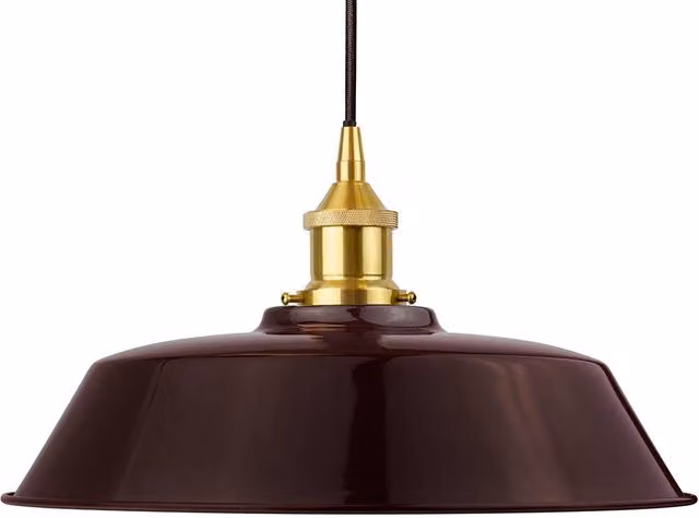 SE Home Chancery Round Pendant Light in Red, Black and Polished Brass