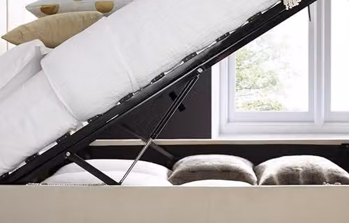 Bedmaster Aurora Velvet Ottoman Storage Bed in Grey, W/D/H: 140 x 200 cm – 4