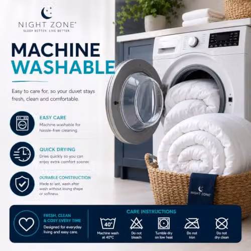 Nightzone King Size Microfibre All Season Quilt, 13.5 Tog, White – 9