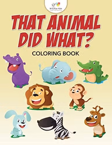 Kreative Kids That Animal Did What? Multicolour Childrens Coloring Book, H: 27.94 cm, W: 21.59 cm