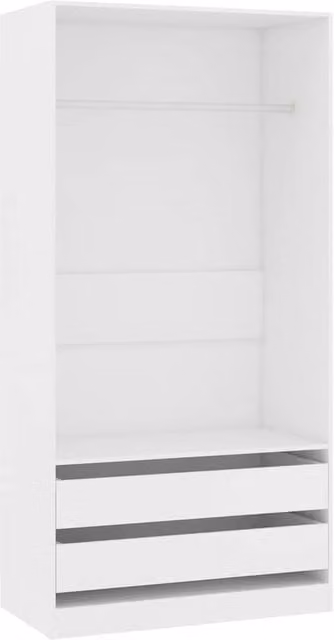 Berkfield Home White Wardrobe with Doors and Drawers, W/D/H: 100 x 50 x 200 cm